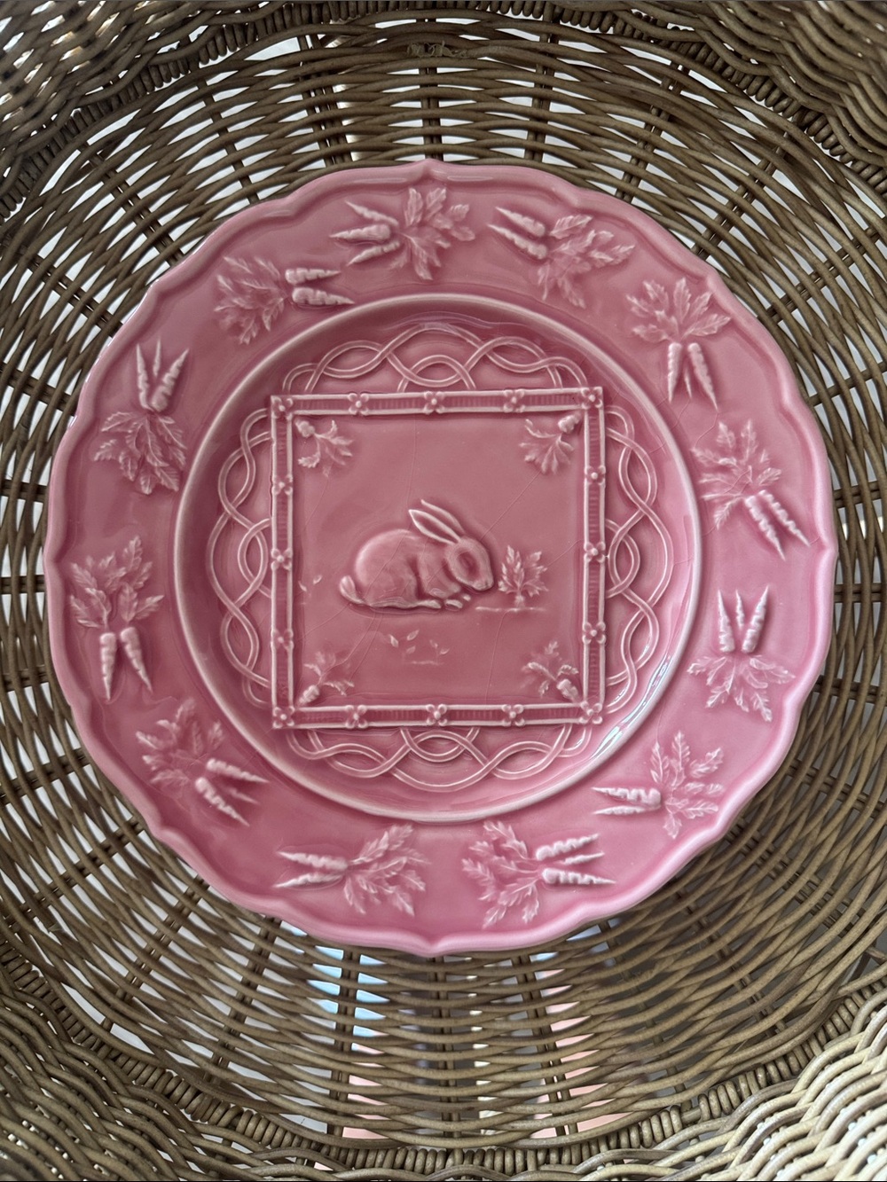 Bordallo Pinheiro Pink Rabbit Plate